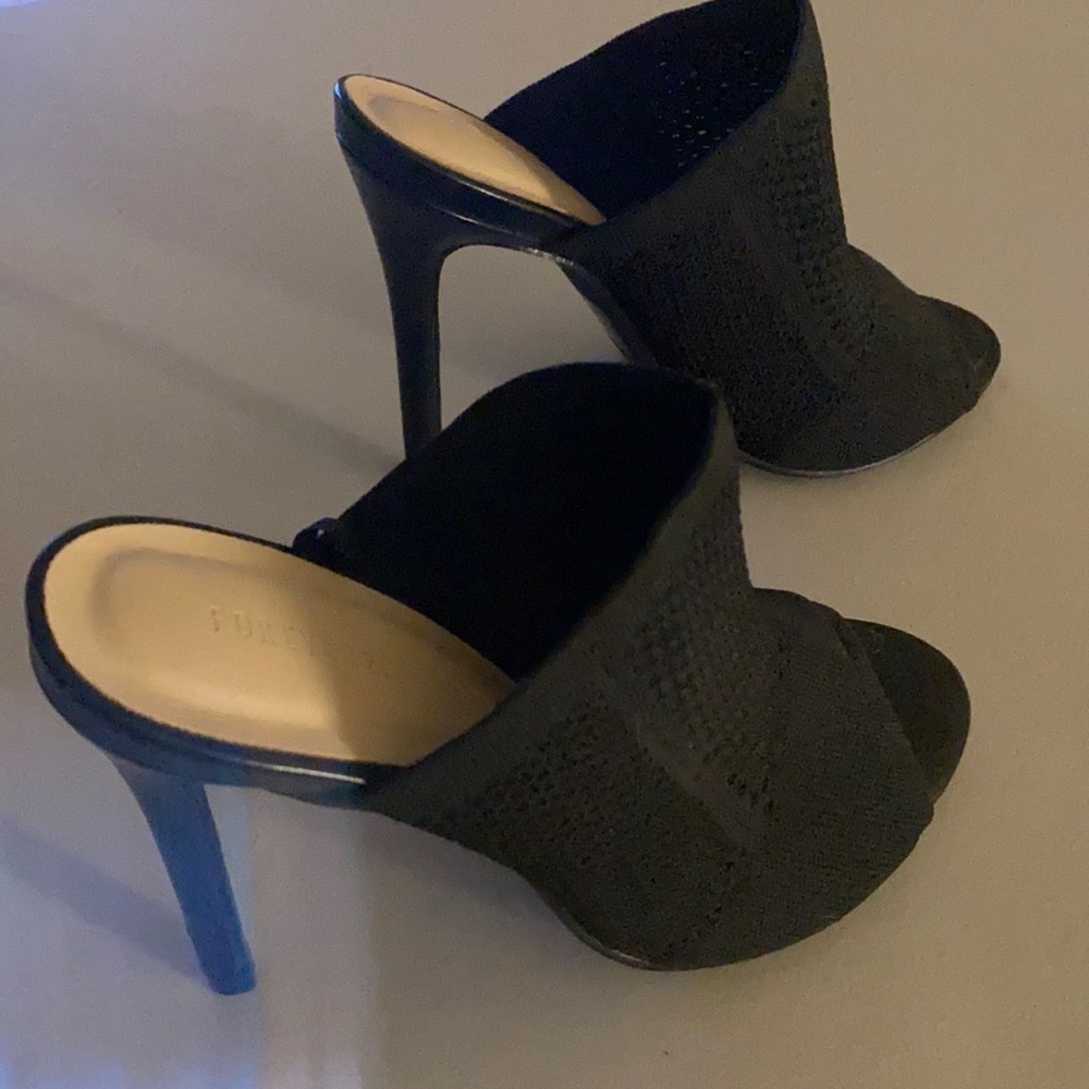 Cute black knit heels